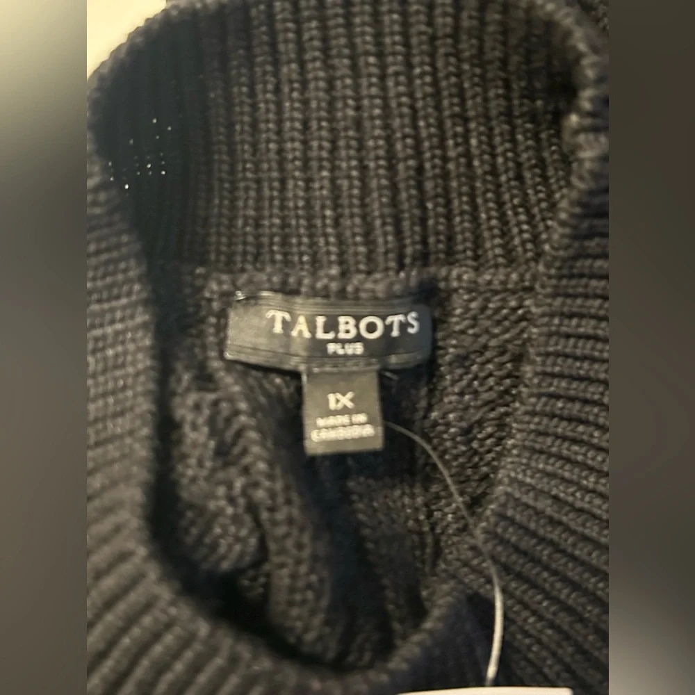 NWT $89 Talbots Woman CABLEKNIT SLEEVELESS SWEATER Black Size 1X - Picture 6 of 8